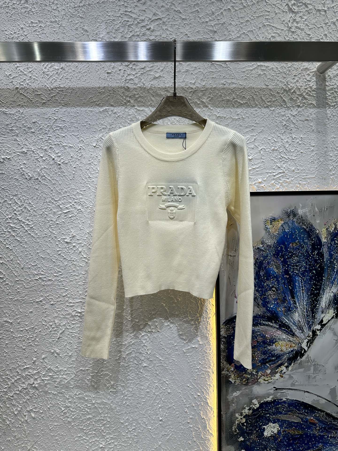 Strick-Langarmshirts mit 3D-Stahldruck