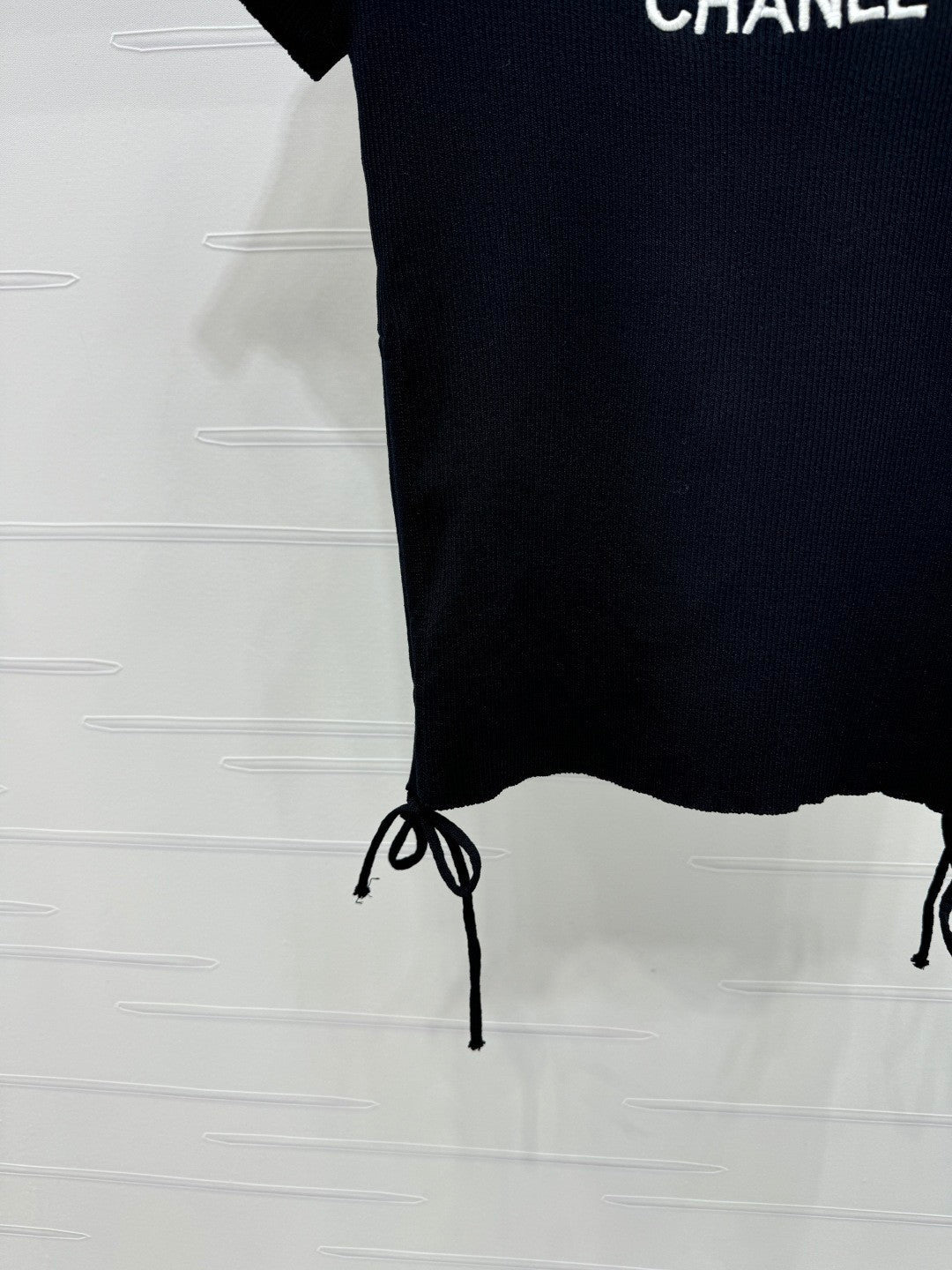 Ribbed Logo Tees with Side Drawstrings