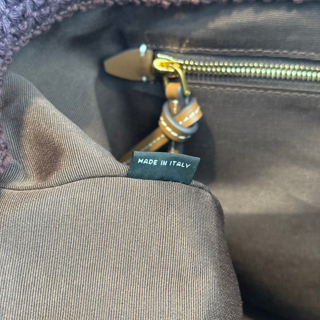 Sac fourre-tout en paille tissée à rayures