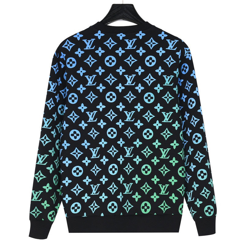 Sweatshirt mit Rundhalsausschnitt und Farbverlauf im Allover-Print