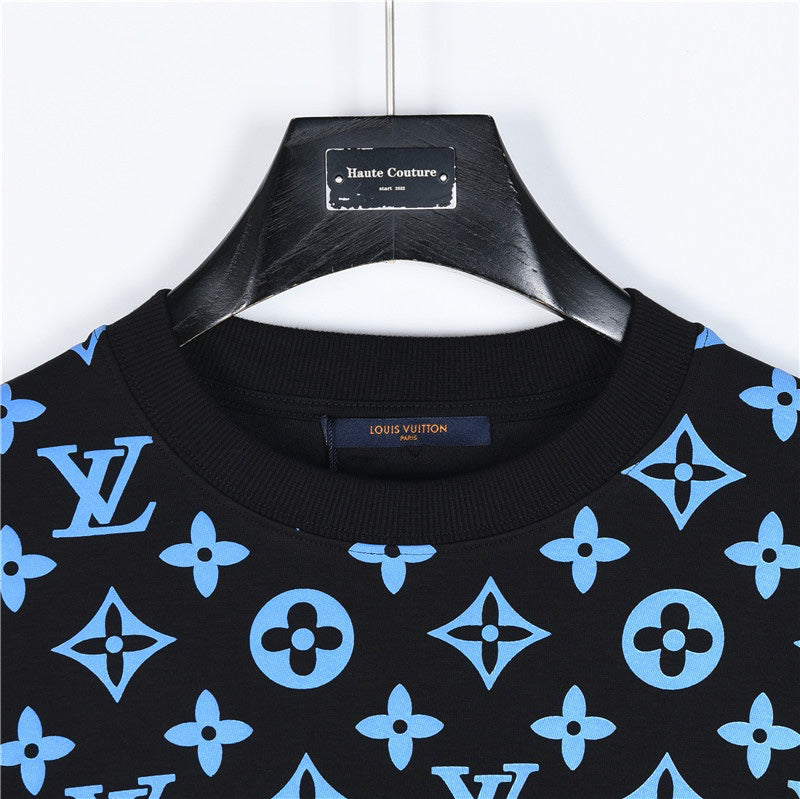 Sweatshirt mit Rundhalsausschnitt und Farbverlauf im Allover-Print