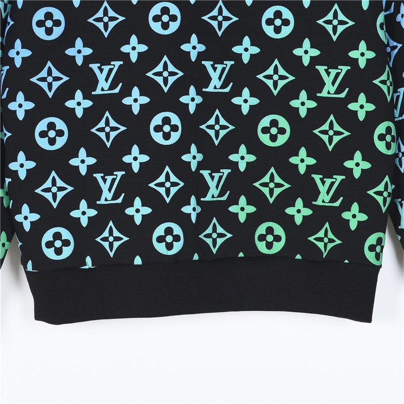 Sweatshirt mit Rundhalsausschnitt und Farbverlauf im Allover-Print