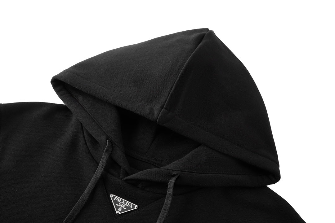 Sweat à capuche en coton avec logo triangulaire