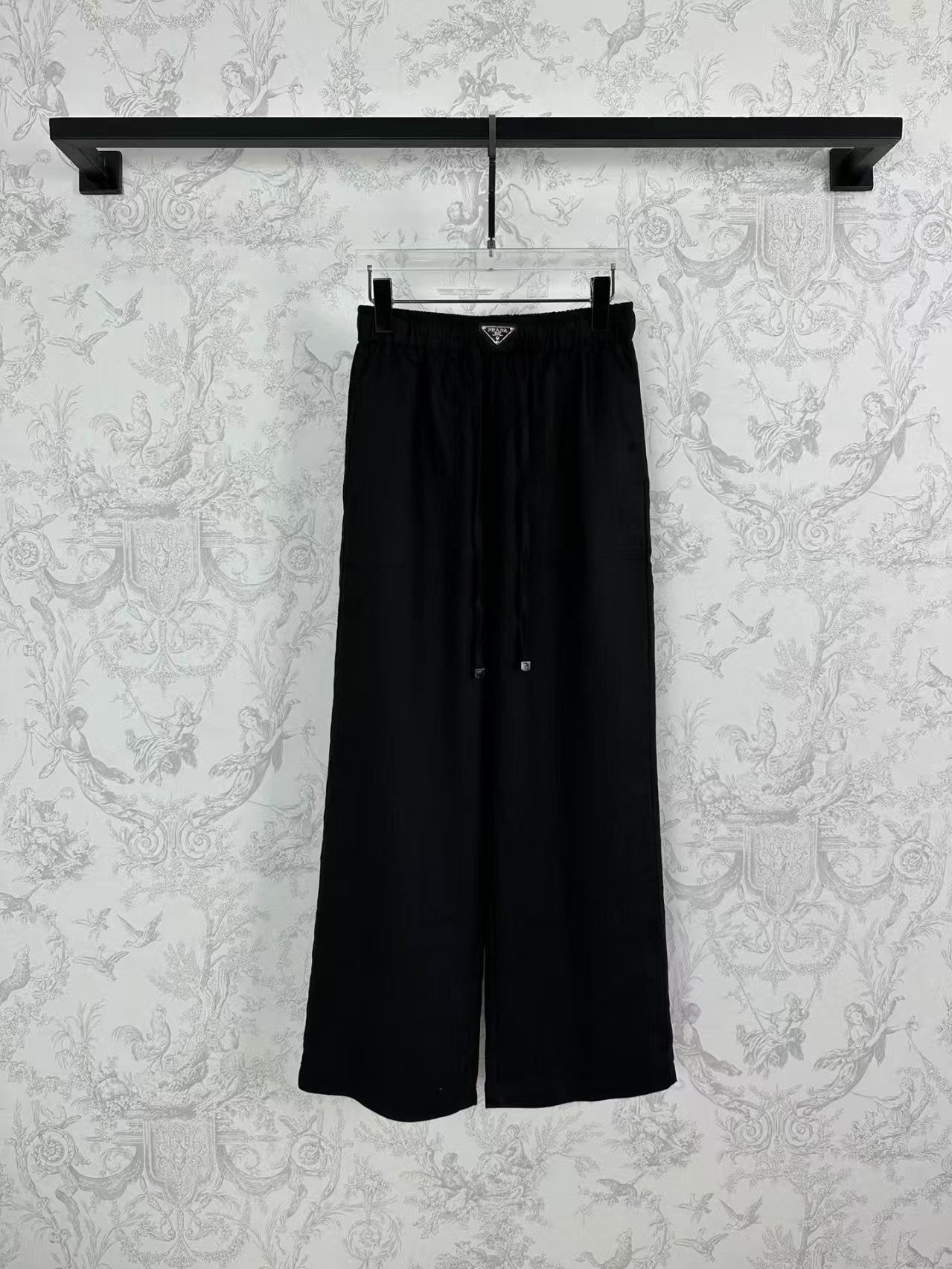 Pantalon large à taille élastique en lin de début de printemps 25