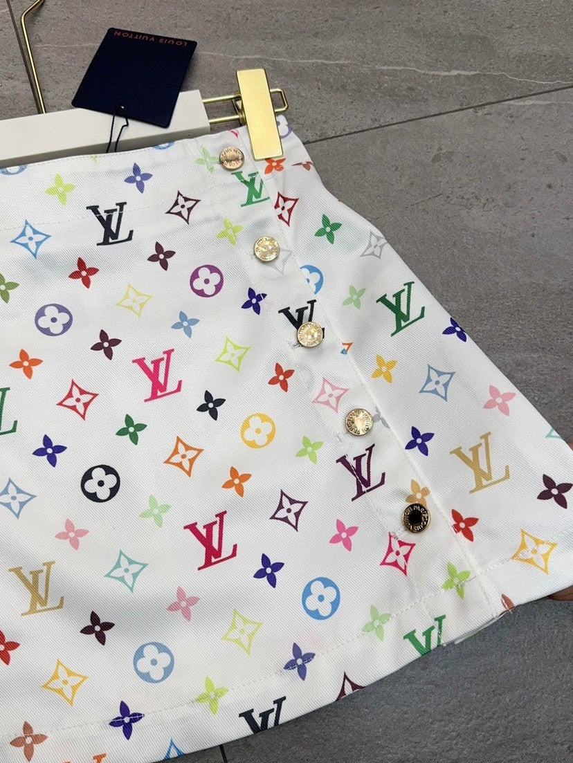 Color-Clash Monogram Co-ord Sets with Chain Accents