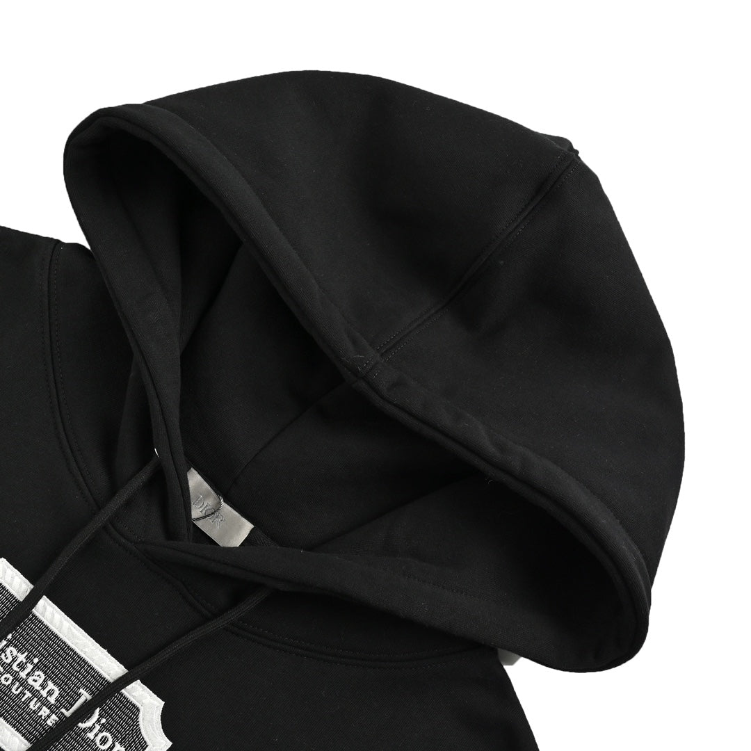 Kapuzenpullover mit silbernem Logo-Stickerei