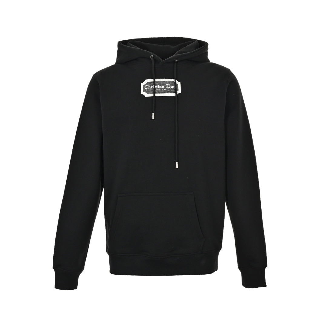 Kapuzenpullover mit silbernem Logo-Stickerei