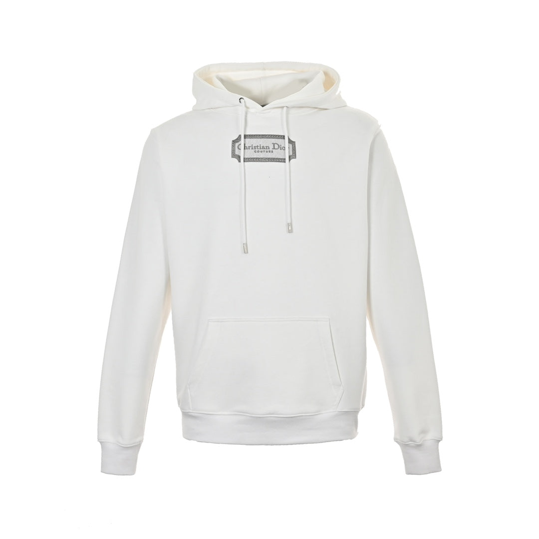 Kapuzenpullover mit silbernem Logo-Stickerei