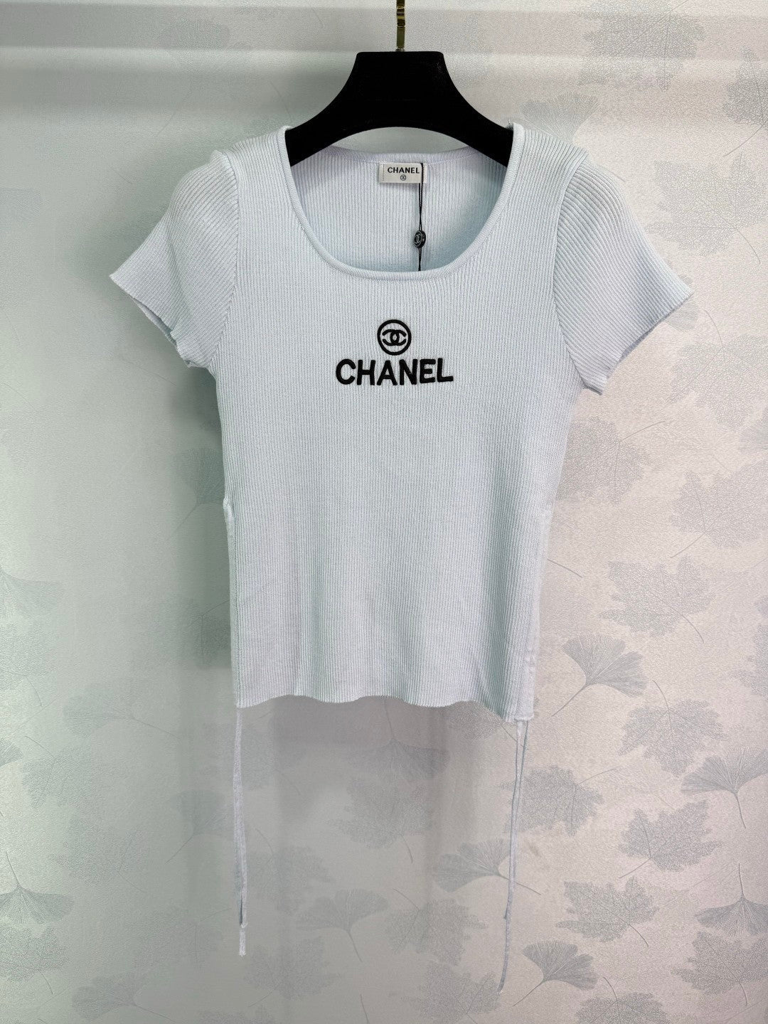 Ribbed Logo Tees with Side Drawstrings