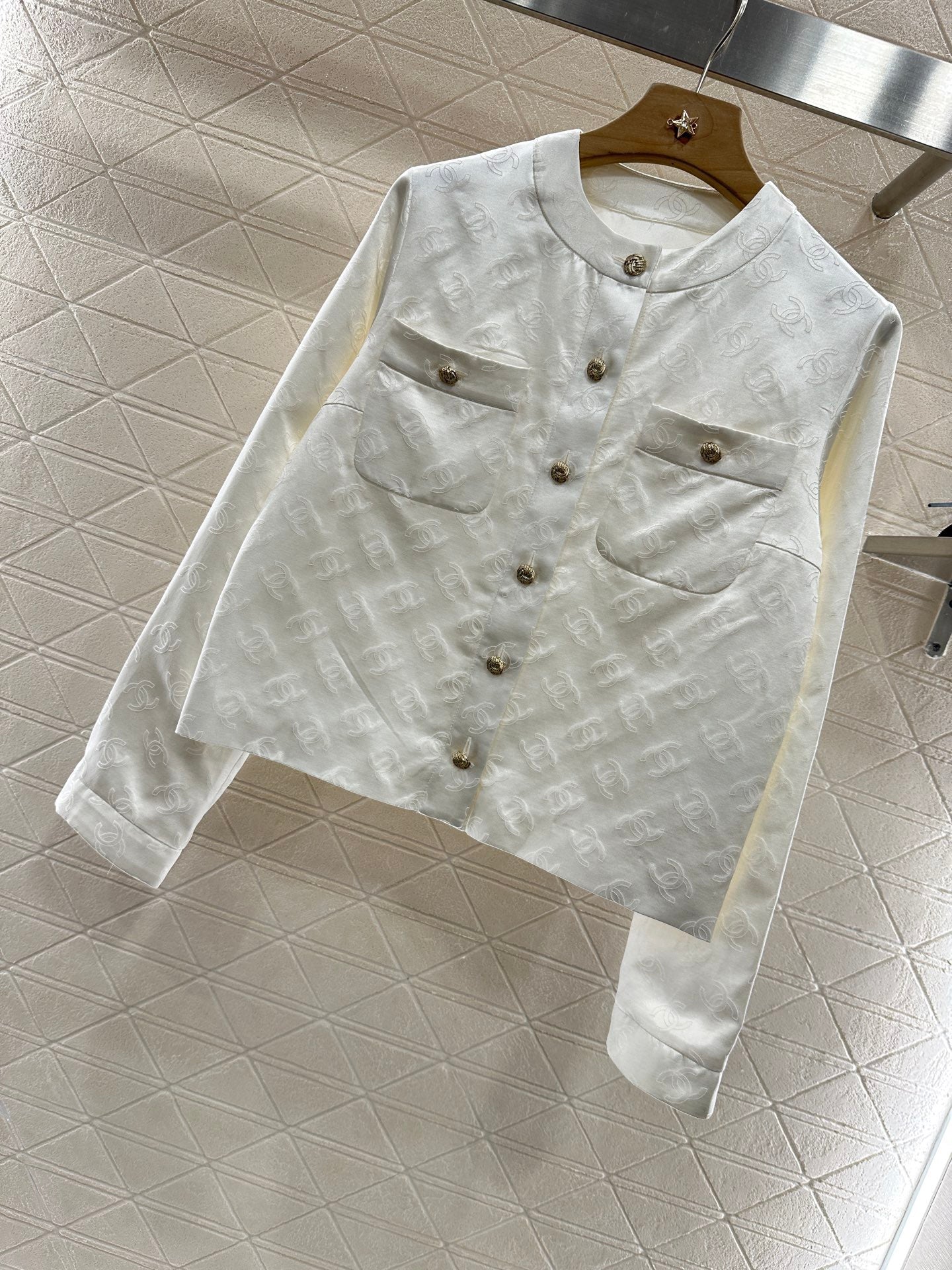 Silk cotton jacquard jacket