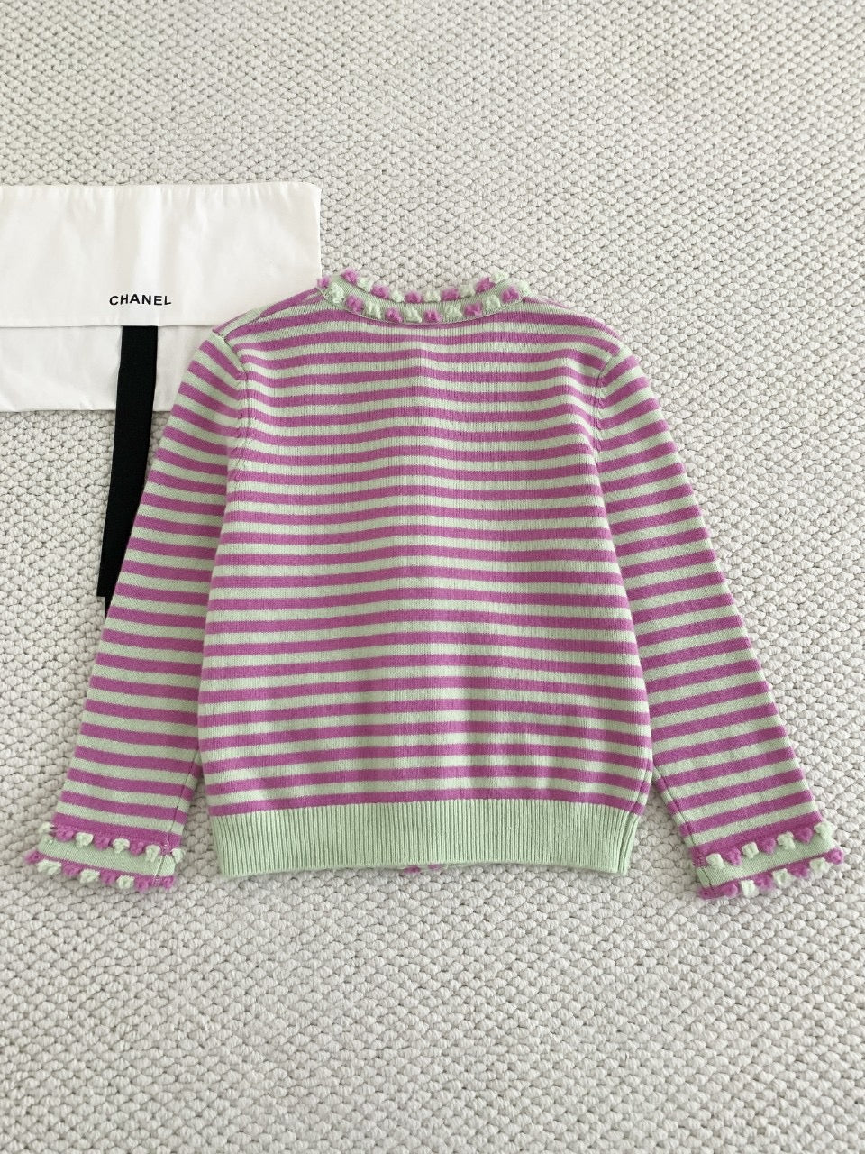 Colorblock Striped Cardigan (Cashmere)