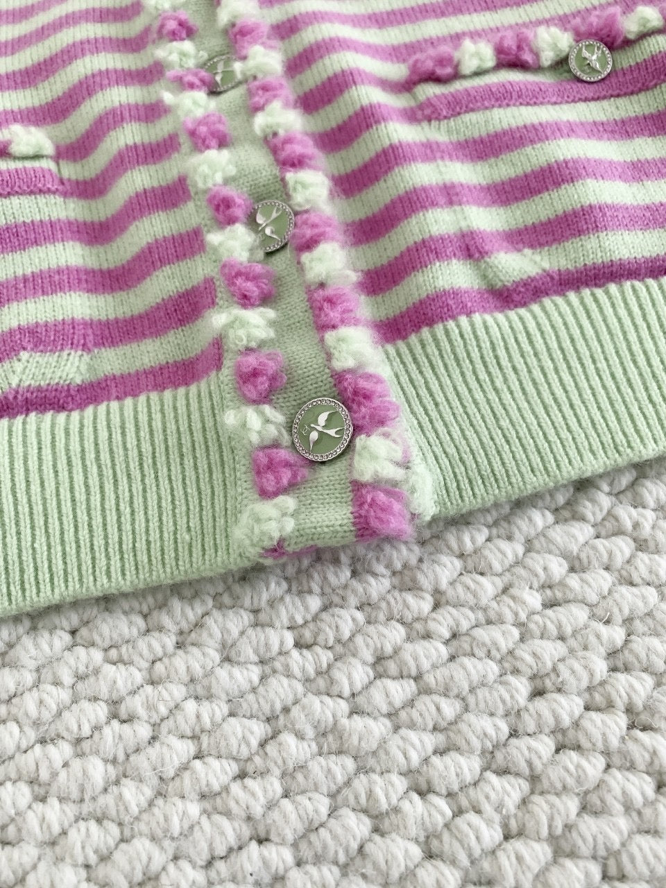 Colorblock Striped Cardigan (Cashmere)
