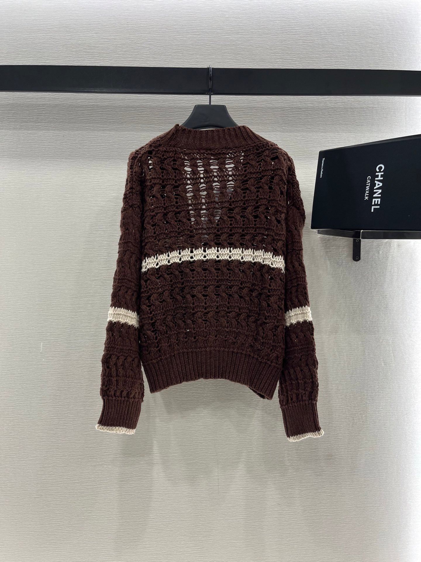 Contrast color crochet cardigan