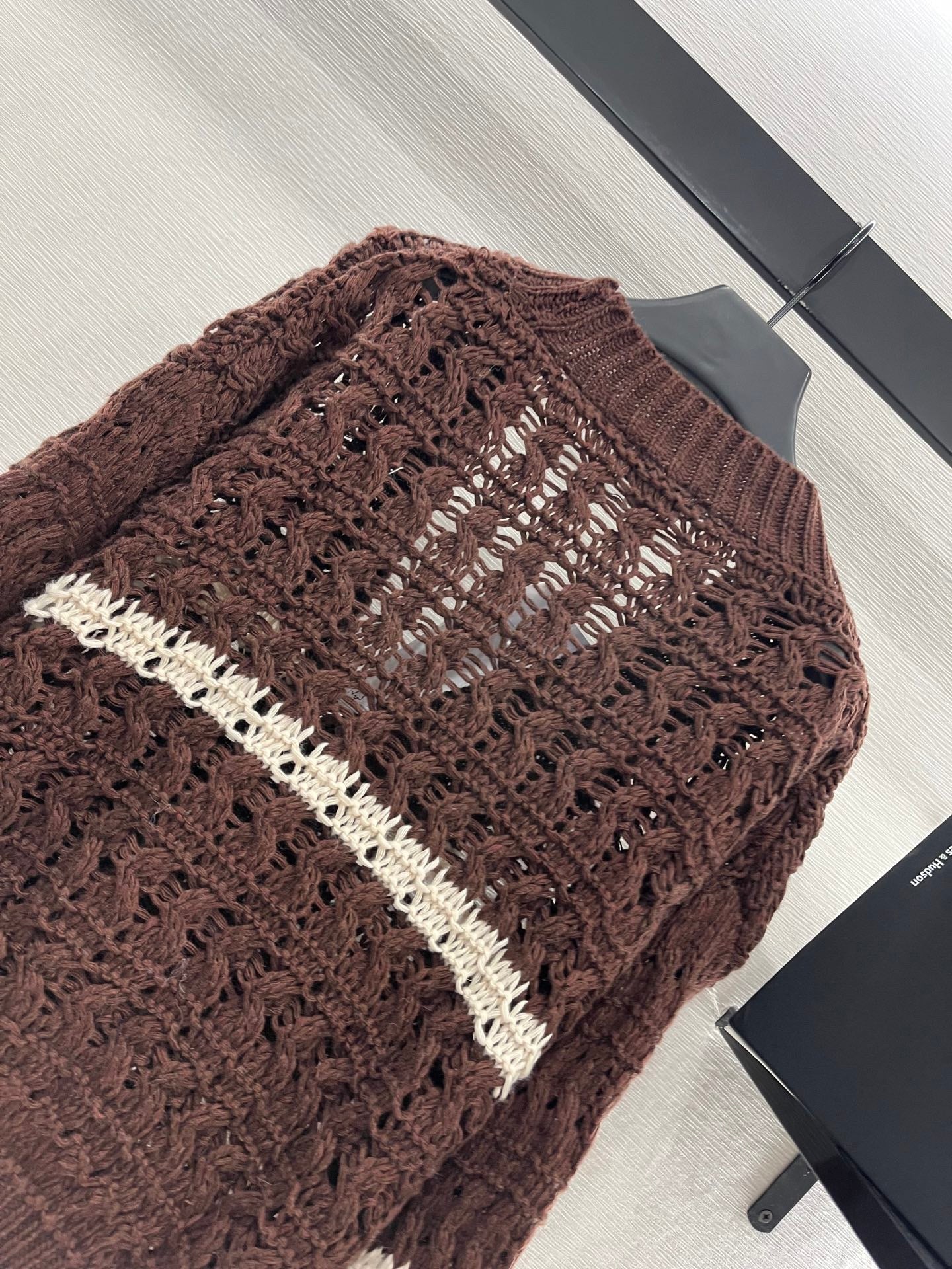 Contrast color crochet cardigan