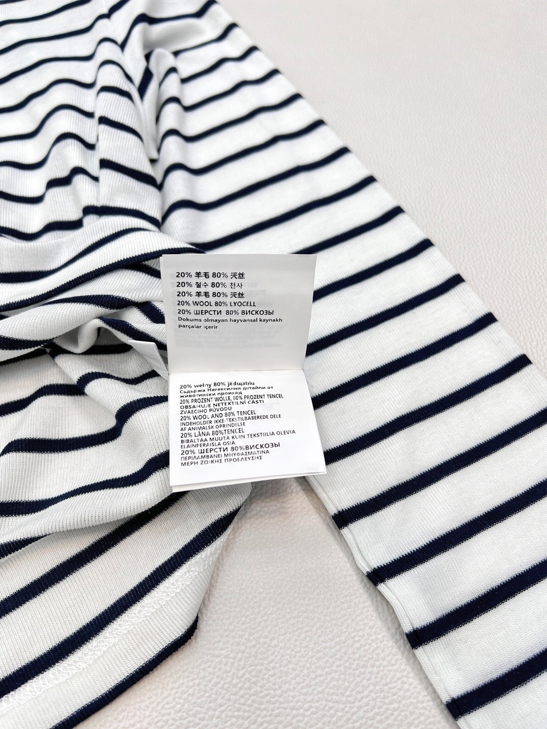 Printed stretch slim-fit striped bottoming shirt
