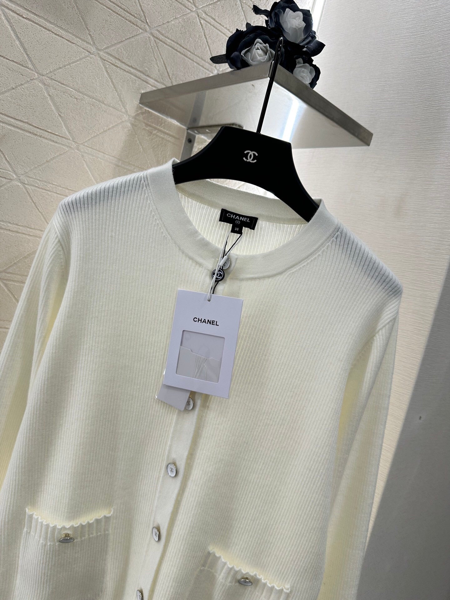 Contrast color panel knitted cardigan