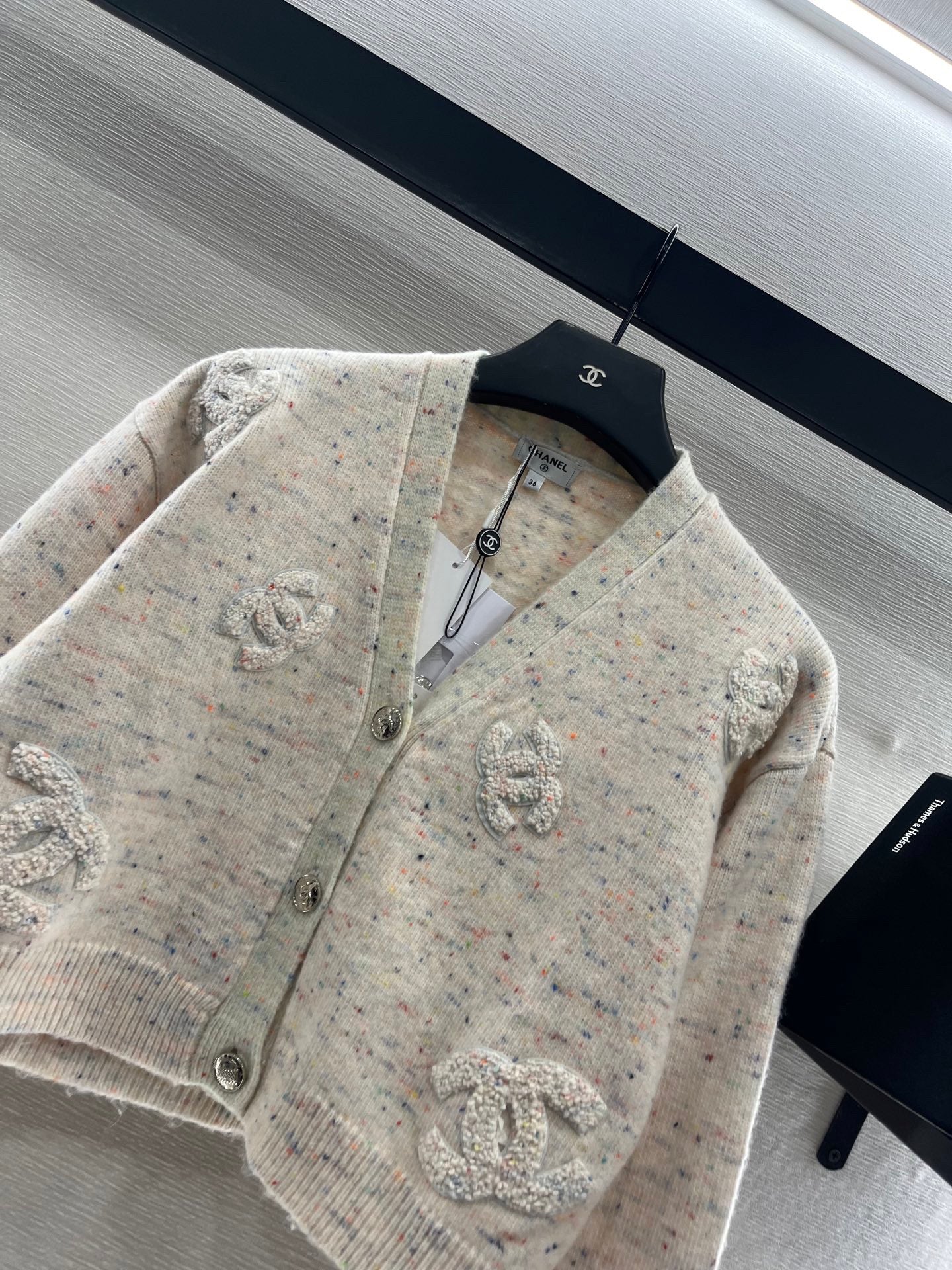 Double letter knitted cardigan