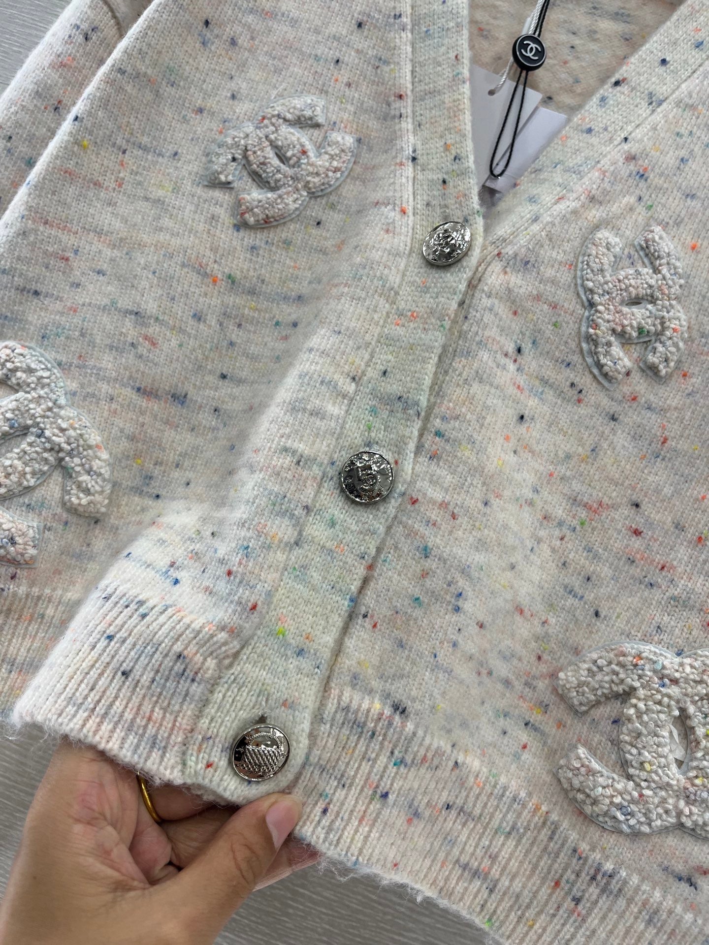 Double letter knitted cardigan