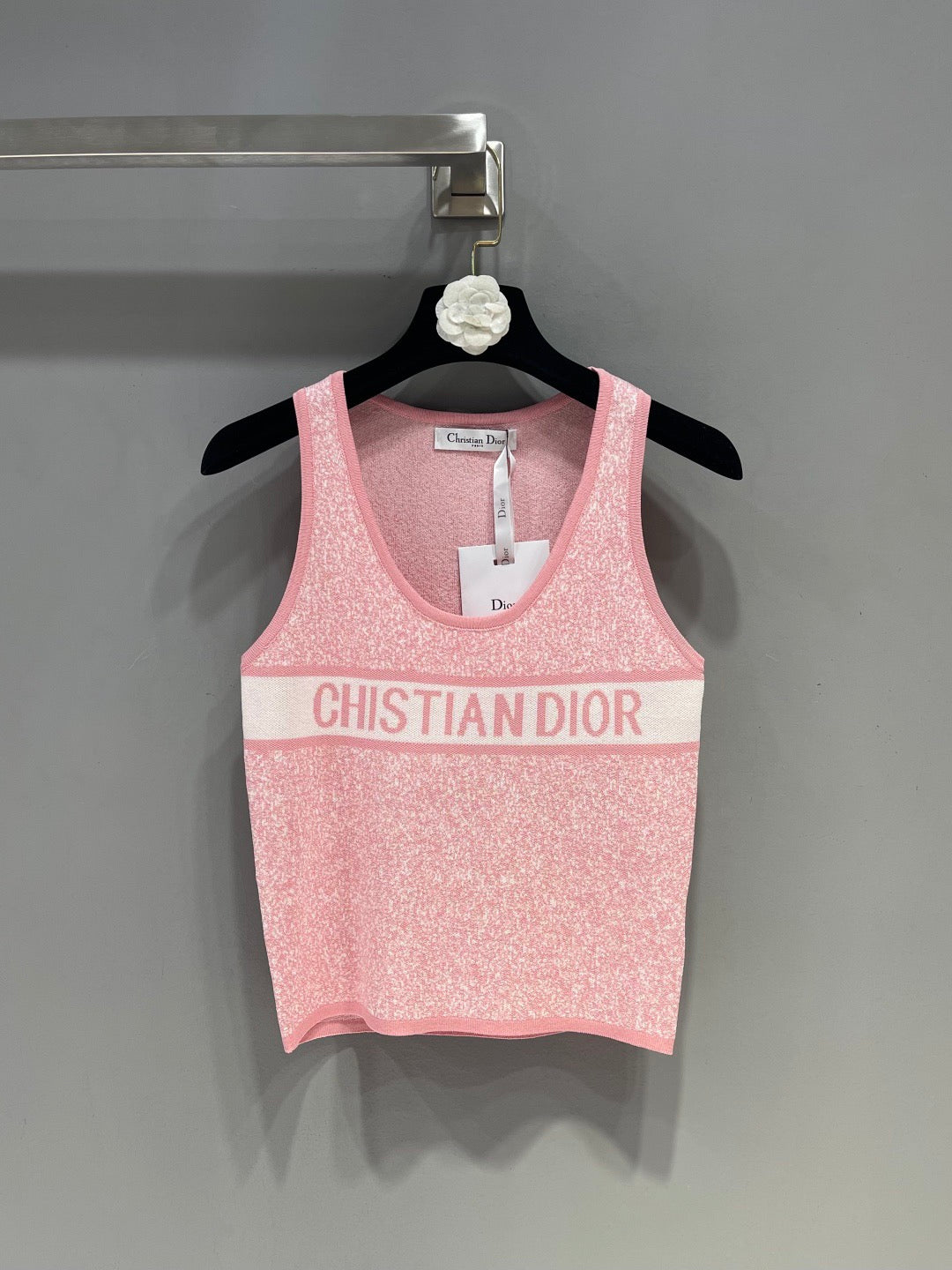 Snowflake knitted crew neck vest