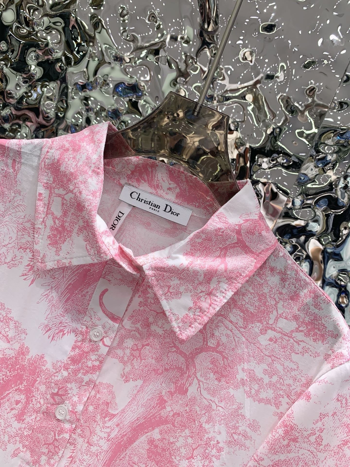Short-sleeved printed long skirt