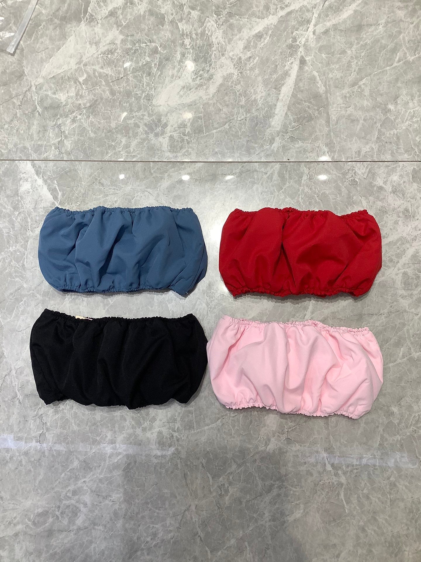 Ruched Bandeau Top in Vibrant Hues