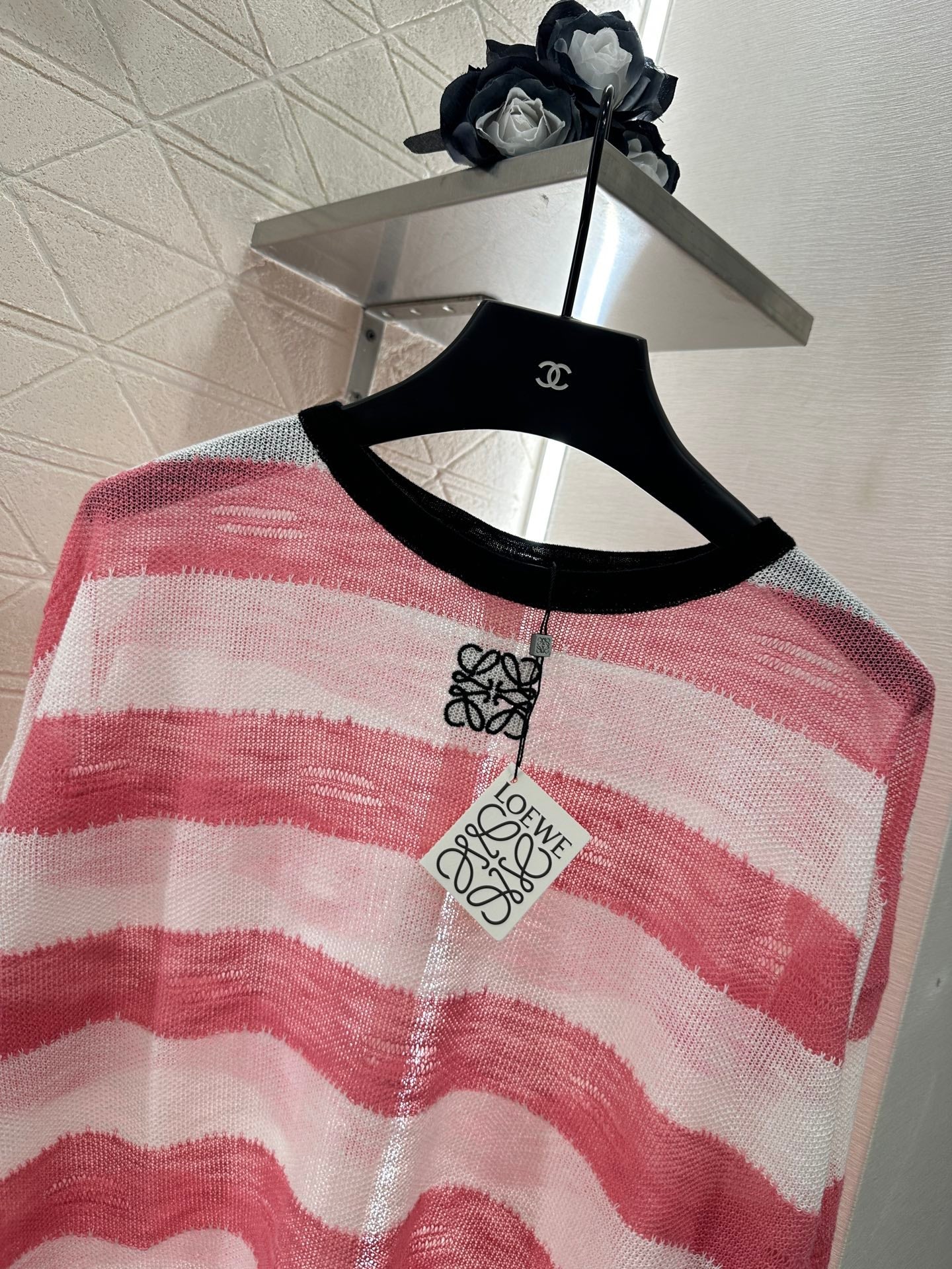 cardigan rayé en tricot à manches longues