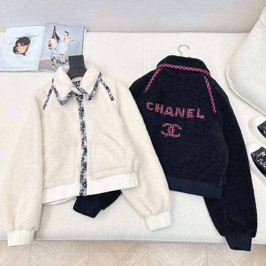 Manteau en fourrure écologique Teddy à ourlet tressé