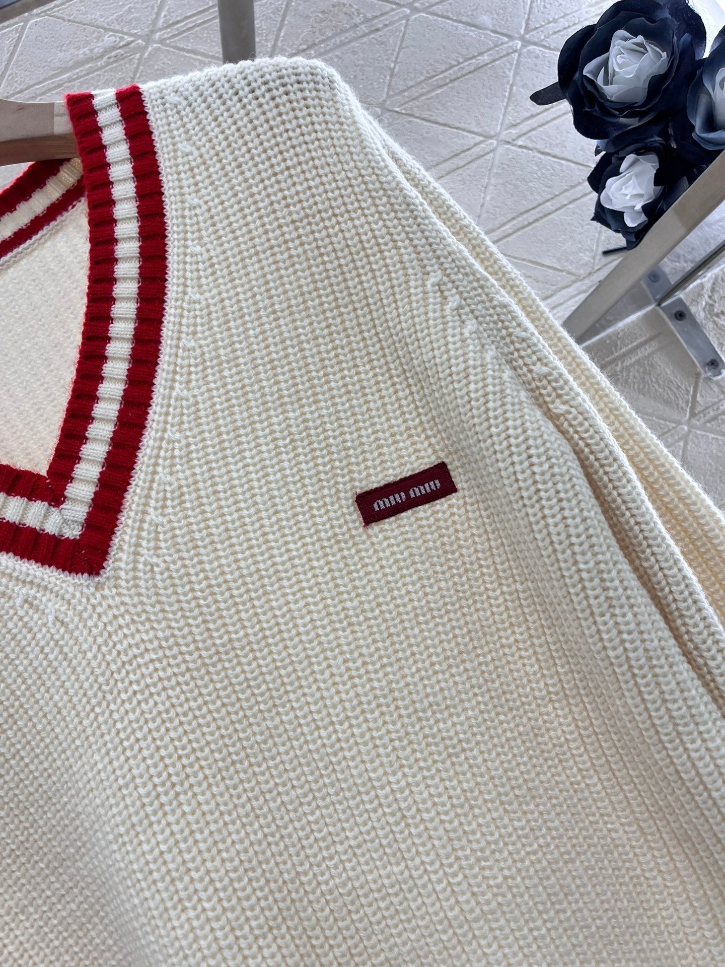Pull en maille à col en V pour collège