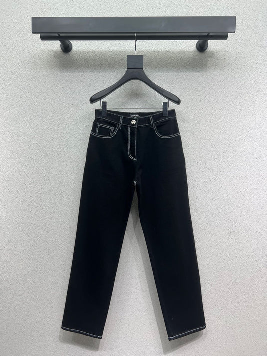 pantalon en denim droit épais de la série style ski