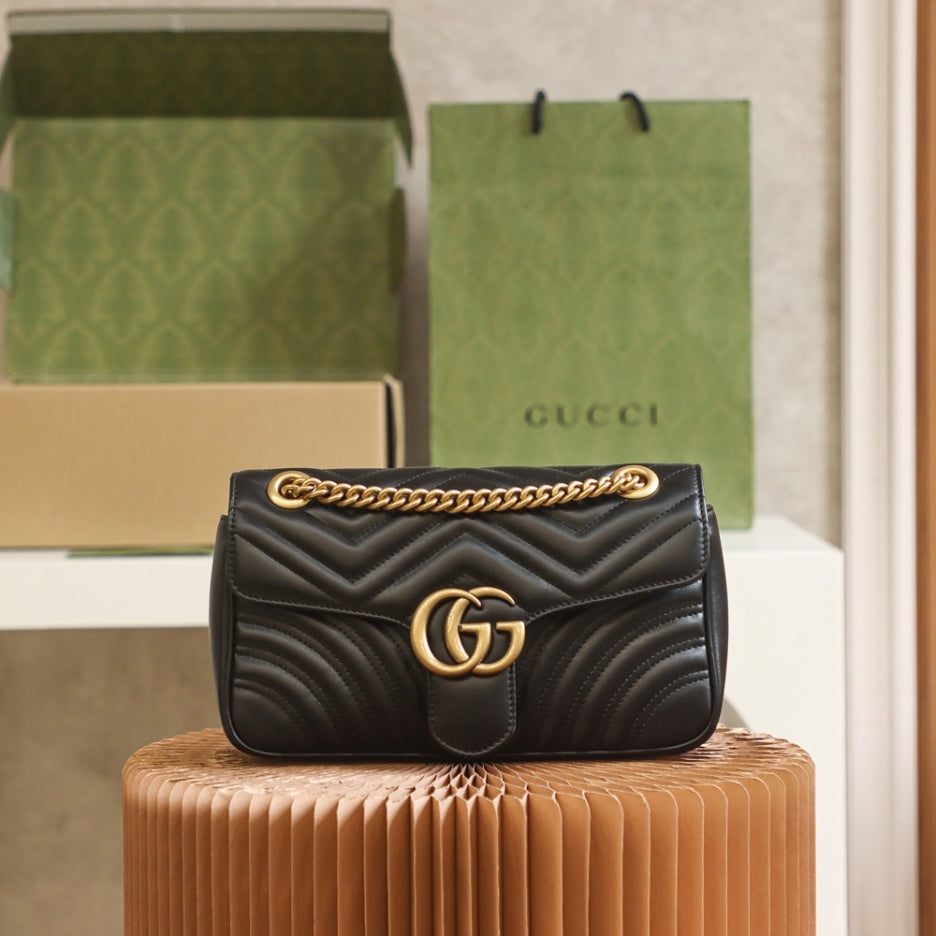 Petit sac à bandoulière GG Marmont 2.0 noir