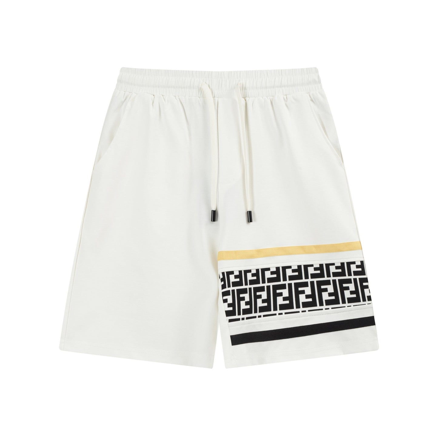 Short à motifs jaunes ornés