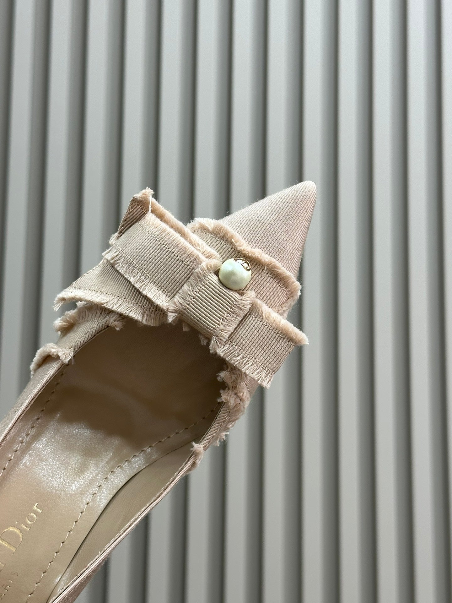 24ss nouvelle arrivée～ cd home bow 🎀 petites chaussures à talon chat perle