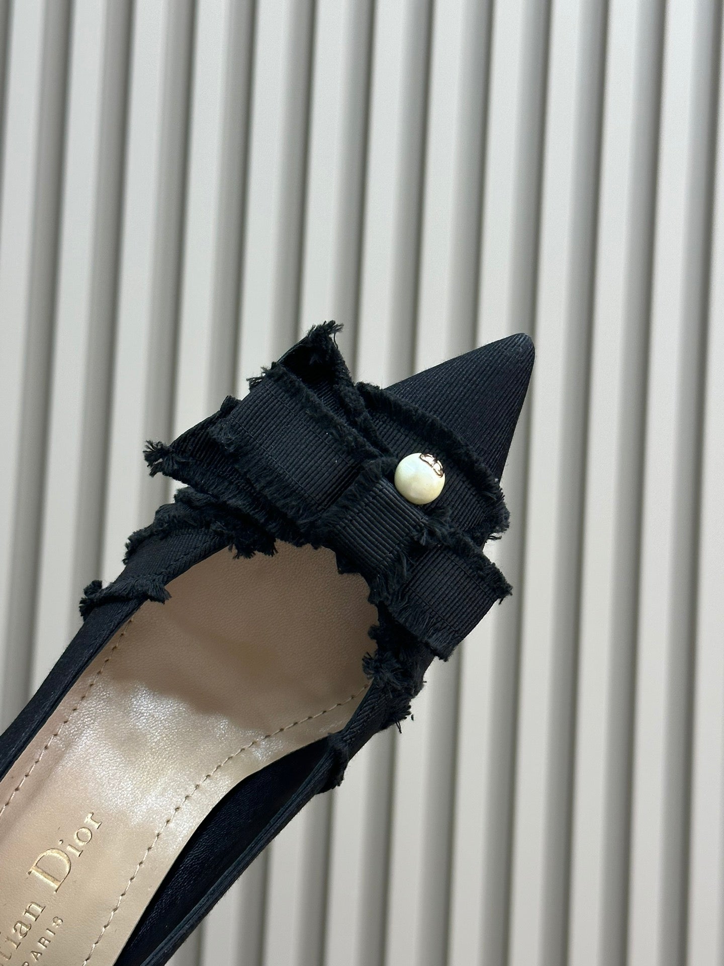 24ss nouvelle arrivée～ cd home bow 🎀 petites chaussures à talon chat perle