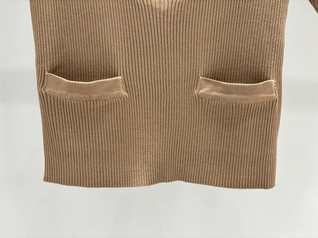 Manches courtes en tricot zippé