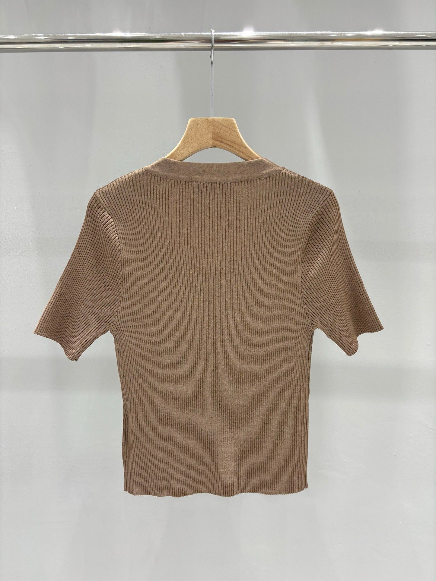 Manches courtes en tricot zippé