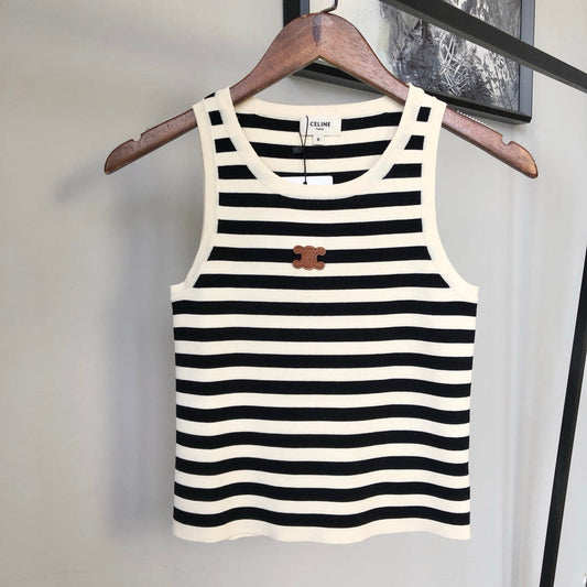 Gilet rayé noir et blanc