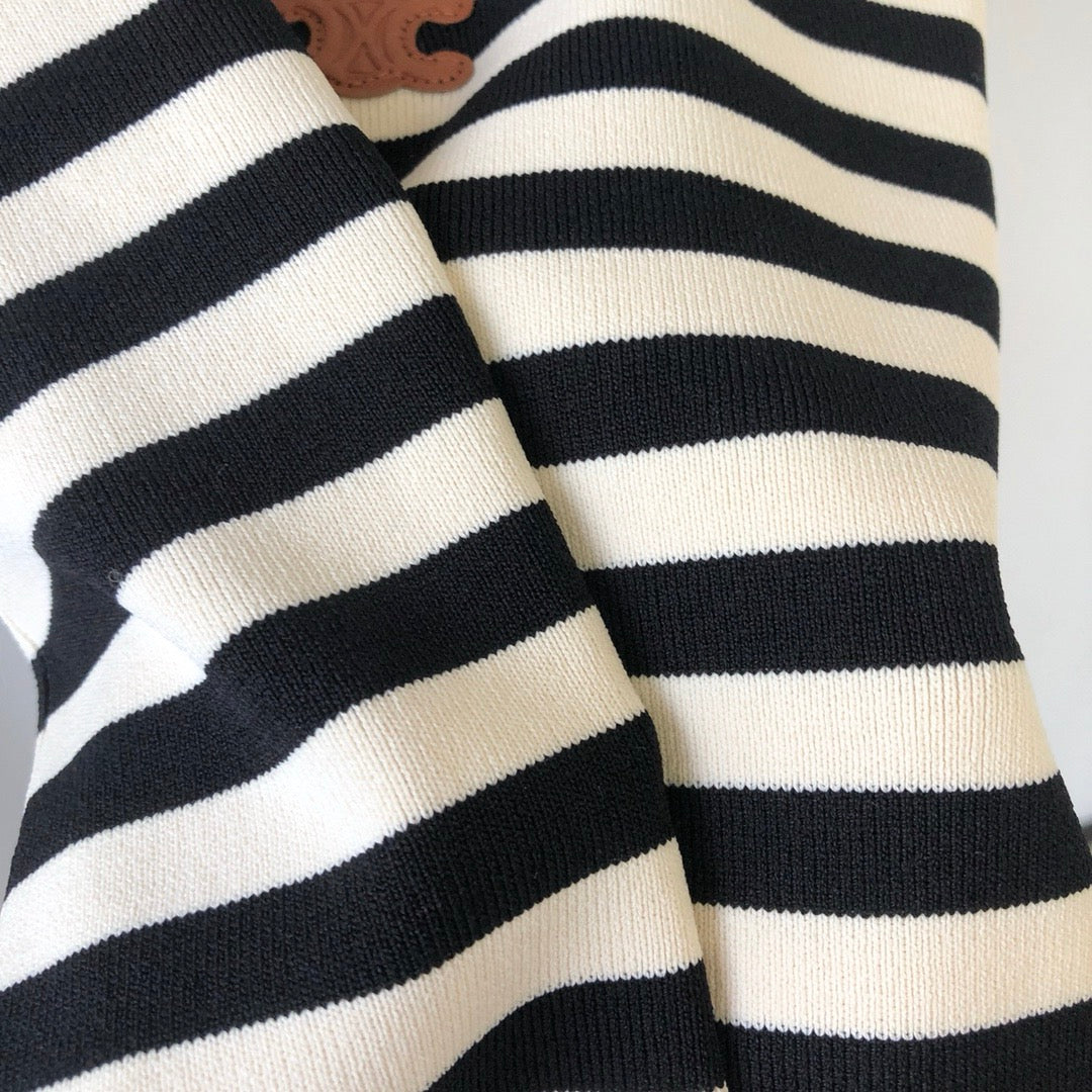 Gilet rayé noir et blanc