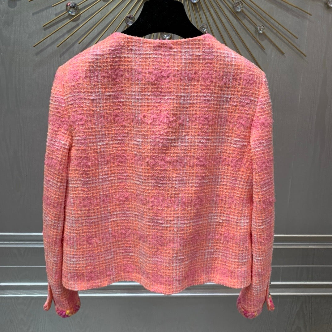 Wassermelonenrote karierte Jacke