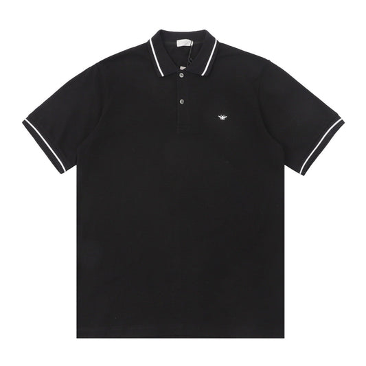 24SS klassisches besticktes Kurzarm-Poloshirt