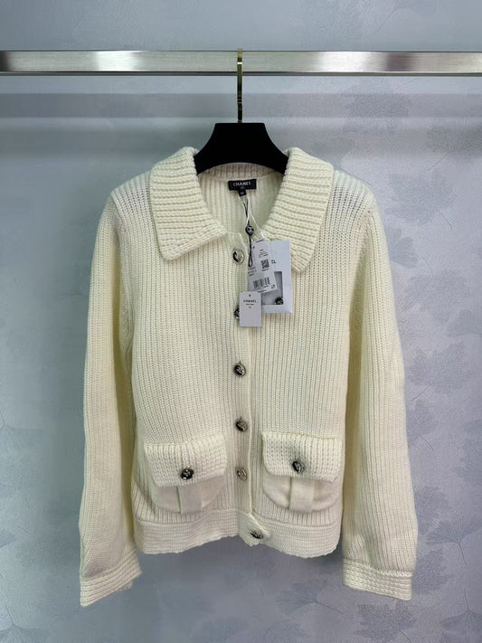 Herbst und Winter Revers einfache faule dicke Strickjacke