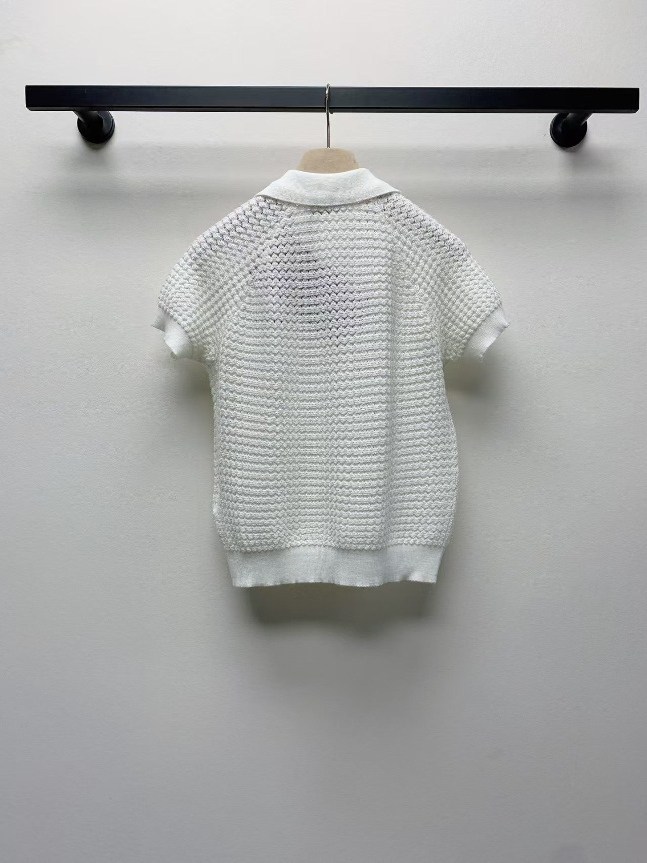 25ss Reversknopf Buchstaben Strickpullover kurze Ärmel
