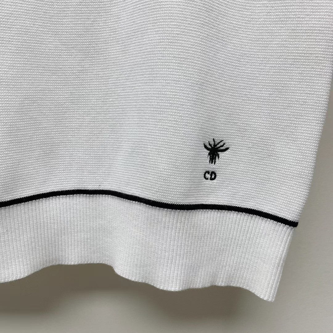 25ss Logo Little Bee Strickpullover mit kurzen Ärmeln