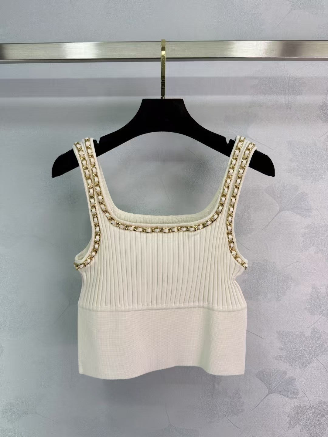 Gilet en maille chaîne délicate blanche