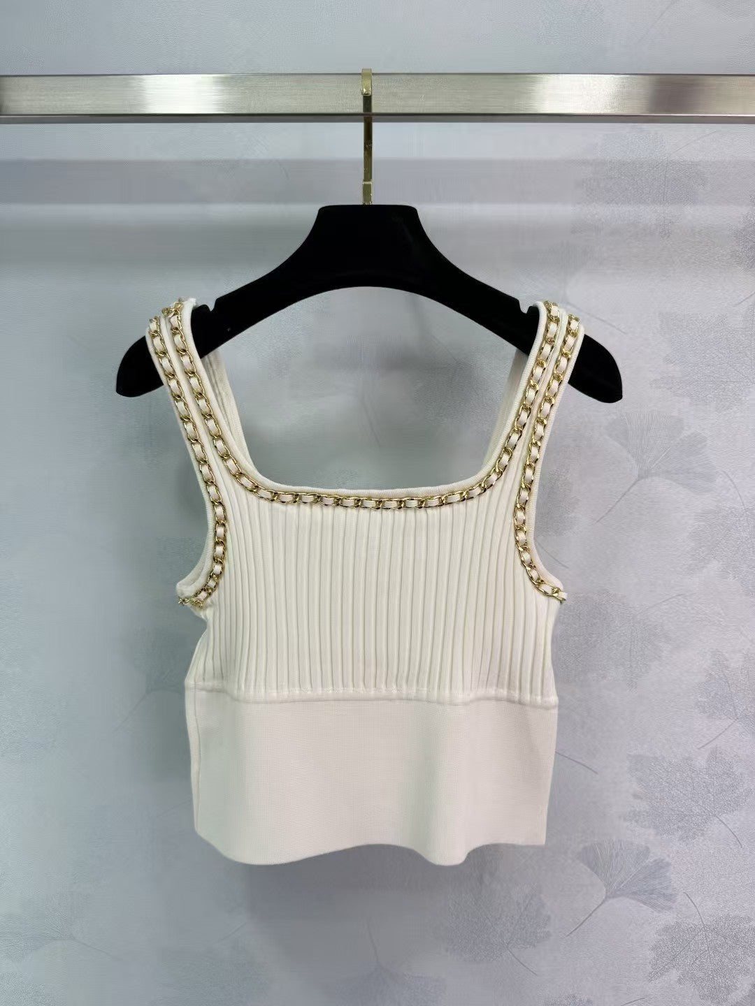 Gilet en maille chaîne délicate blanche
