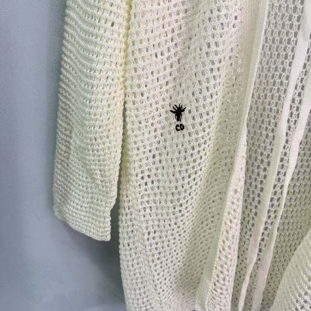 Cardigan long en maille creuse 25SS
