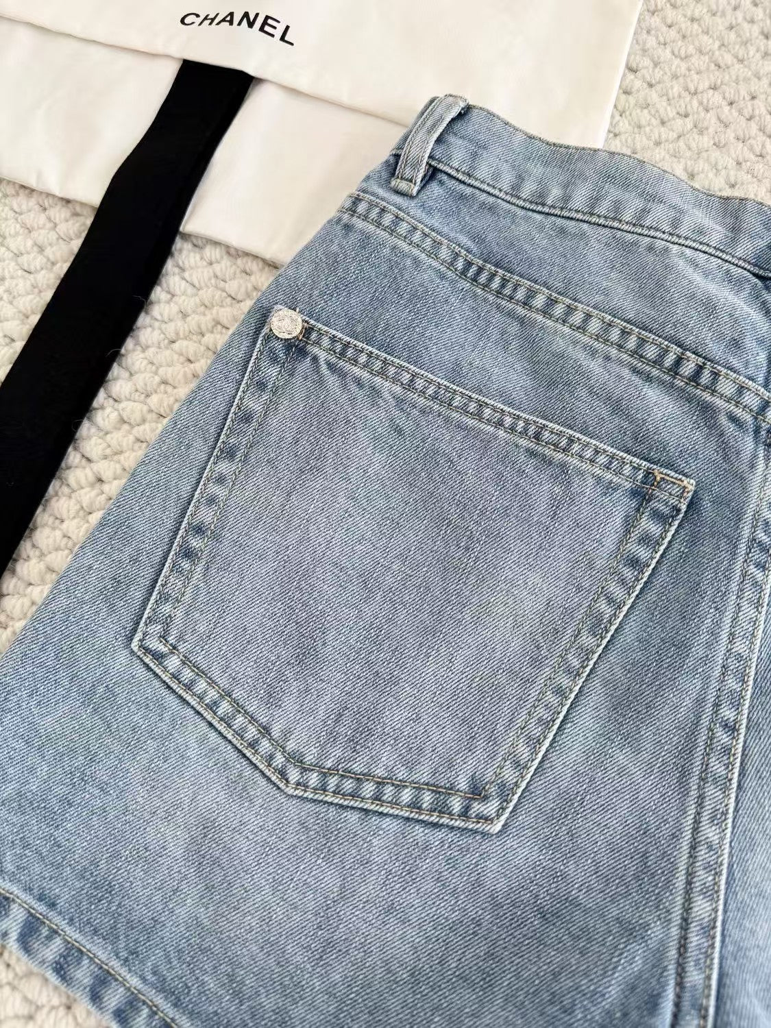 2025 Sommer Neue Ankunft Kleine Duft Coco Bestickte Denim Shorts SML