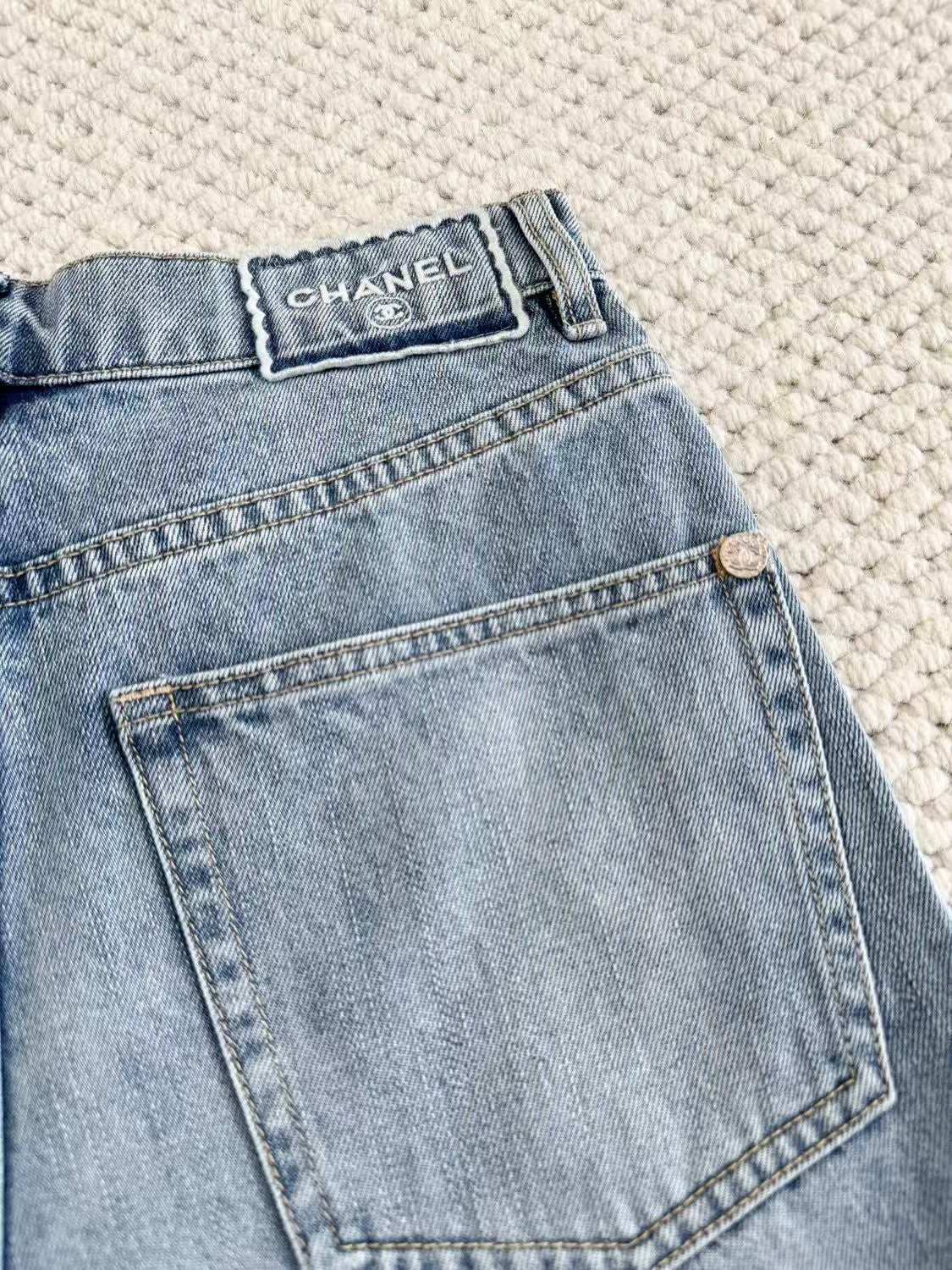 2025 Sommer Neue Ankunft Kleine Duft Coco Bestickte Denim Shorts SML