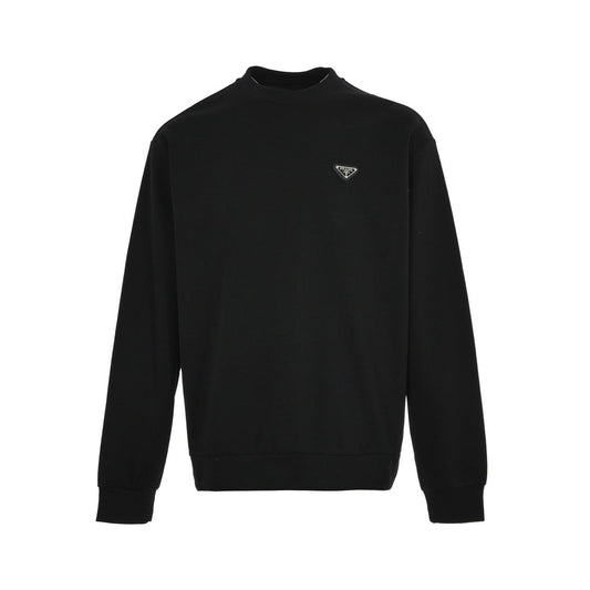 Sweat-shirt ras du cou à empiècements latéraux et logo triangulaire