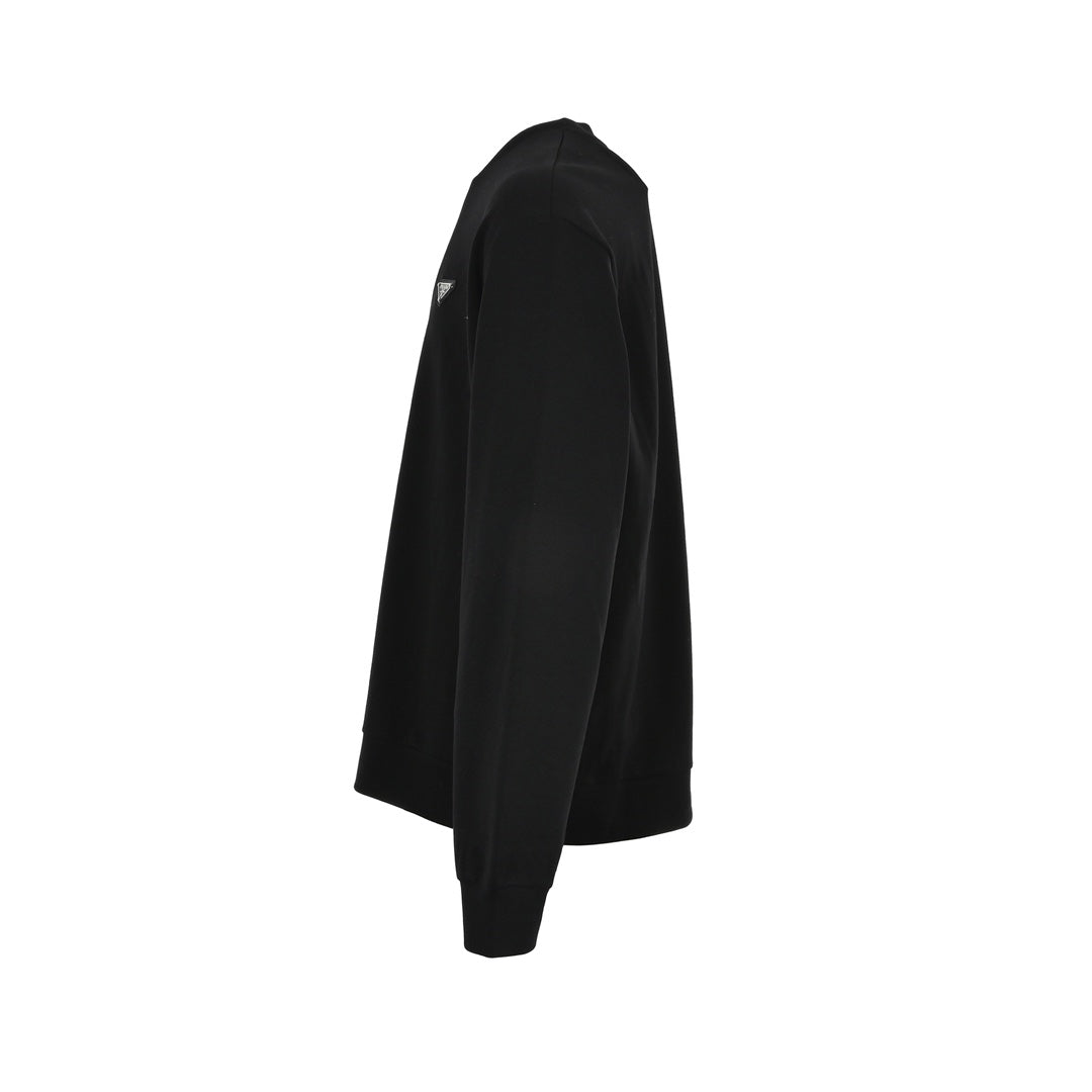 Sweatshirt mit Rundhalsausschnitt und seitlichen Einsätzen mit Dreieckslogo