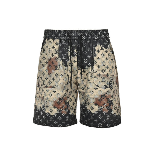 Short en jean imprimé sur toute la surface
